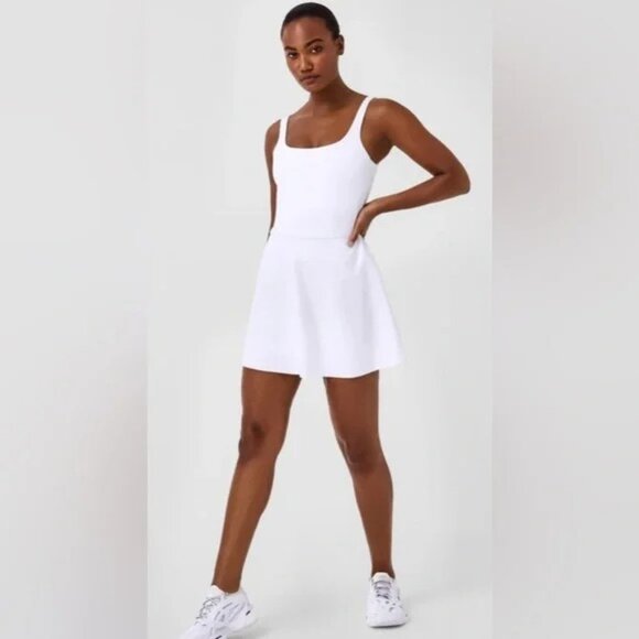 Spanx Square Neck Active Dress NWT size Medium WHITE - Picture 1 of 7